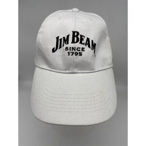 Jim Beam Basball Cap Since 1795 White Cotton Adjustable Hat‎ Embroidered